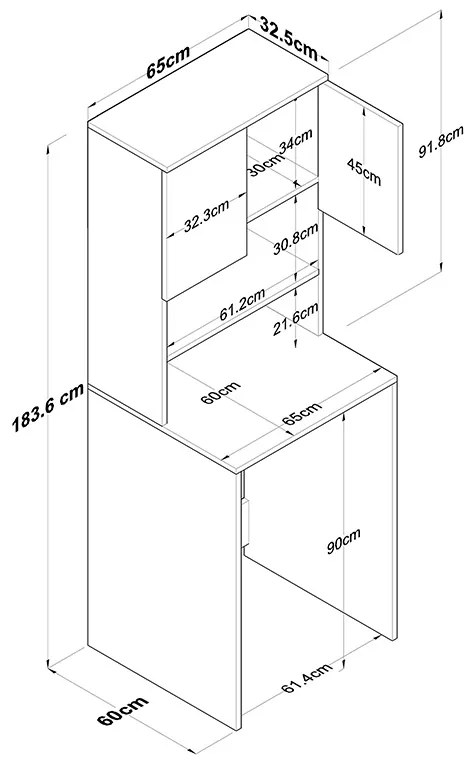 Σετ μπάνιου Rasmus pakoworld ανθρακί-φυσικό 65x60x183.6εκ.