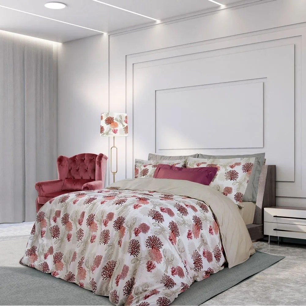 Σεντόνια 2120 (Σετ 3τμχ) Cream-Red Greenwich Polo Club Μονό 170x260cm 100% Cotton