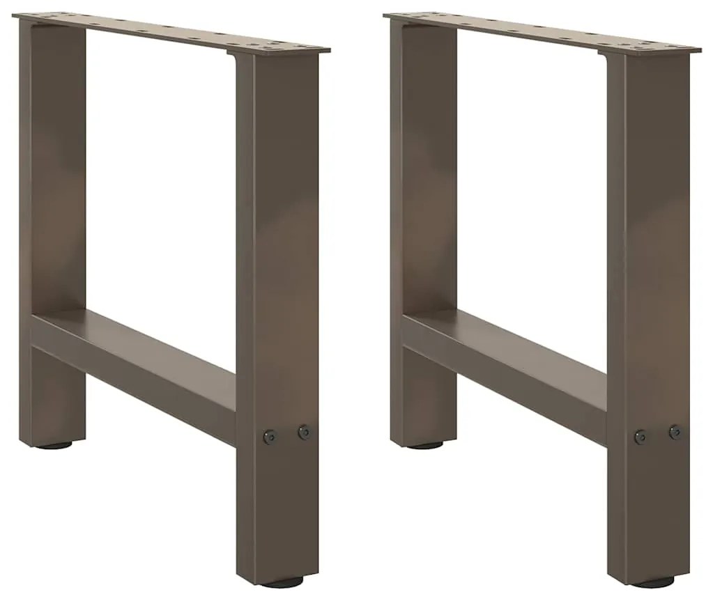 Πόδια Τραπεζιού Σαλονιού 2 τεμ. Φυσικό Ατσάλι 60x(42-43) εκ. Ατσάλι