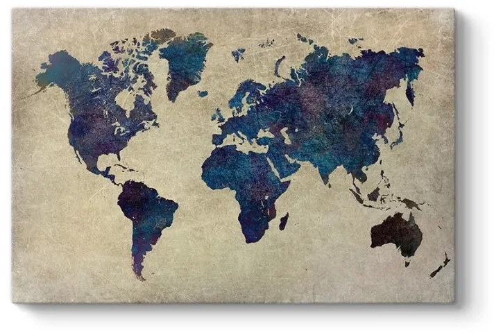 ΠΙΝΑΚΑΣ ΣΕ ΚΑΜΒΑ "WORLD MAP" MEGAPAP ΨΗΦΙΑΚΗΣ ΕΚΤΥΠΩΣΗΣ 125X80X3ΕΚ.