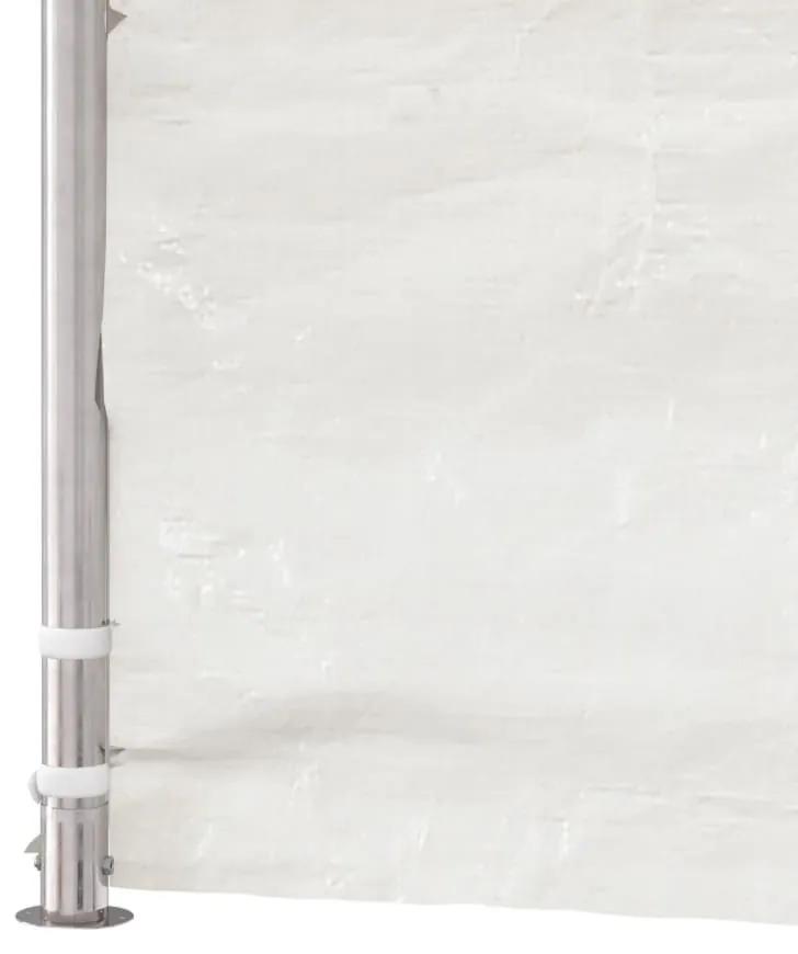 Κιόσκι με Τέντα Λευκό 15,61 x 4,08 x 3,22 μ. από Πολυαιθυλένιο - Λευκό