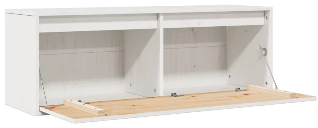vidaXL Ντουλάπι Τοίχου Λευκό 100 x 30 x 35 εκ. από Μασίφ Ξύλο Πεύκου