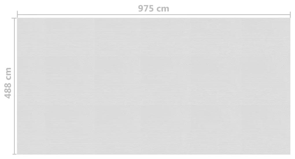 vidaXL Κάλυμμα Πισίνας Ηλιακό Γκρι 975x488 εκ. από Πολυαιθυλένιο