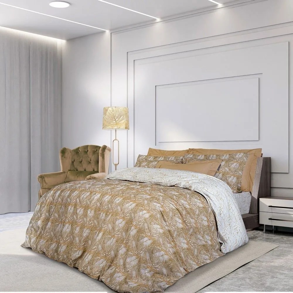 Σεντόνια 2121 (Σετ 3τμχ) Gold-White Greenwich Polo Club Μονό 170x260cm 100% Cotton