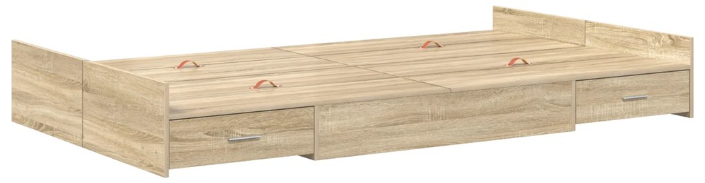 vidaXL Κρεβάτι με αποθηκευτικό χώρο Sonoma Δρυς 120 x 200 cm