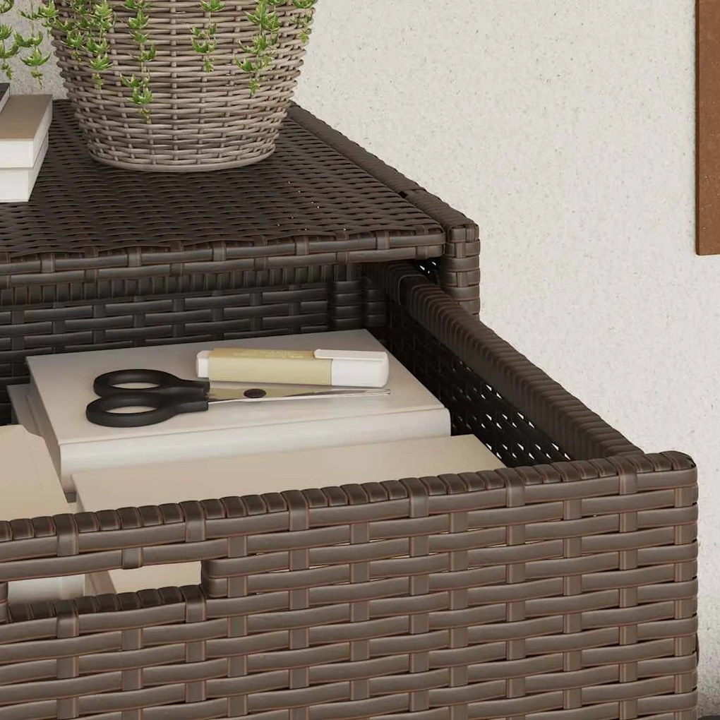 vidaXL Ντουλάπι Αποθήκευσης Κήπου Καφέ 55x55x111 εκ. Συνθετικό Ρατάν