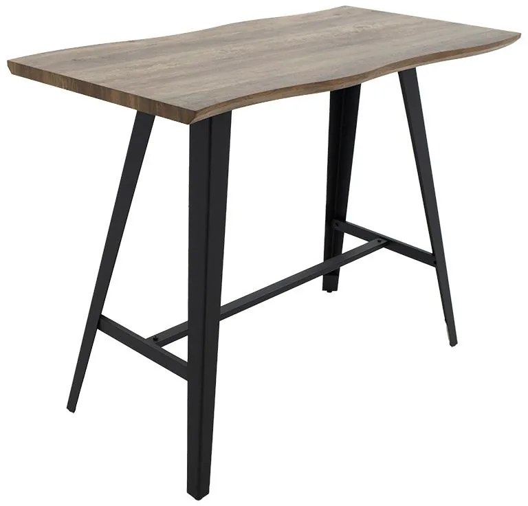 Tραπέζι μπαρ Fortitude MDF καρυδί - πόδι μαύρο 140x70x103.5εκ 140x70x103.5 εκ.