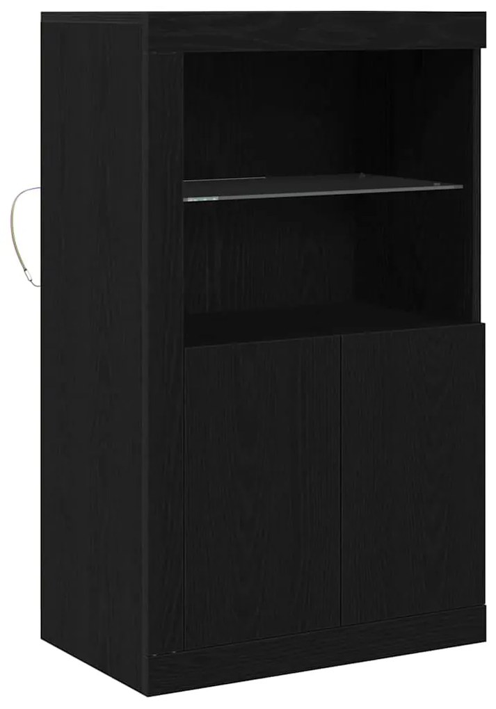 vidaXL Βοηθητικό ντουλάπι Μαύρη δρυς 60.5 x 37 x 100 εκ