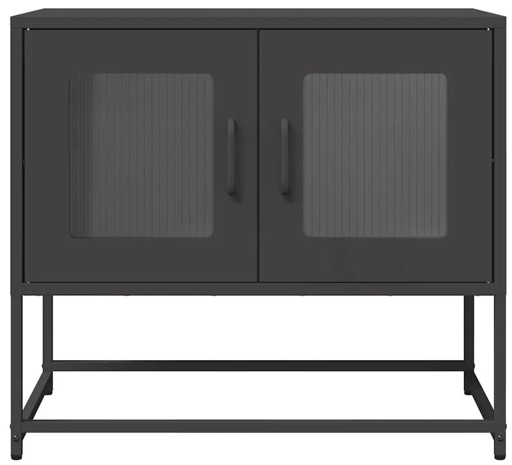 ντουλάπι τηλεόρασης Μαύρο 68x39x60,5cm από χάλυβα ψυχρής έλασης - Μαύρο