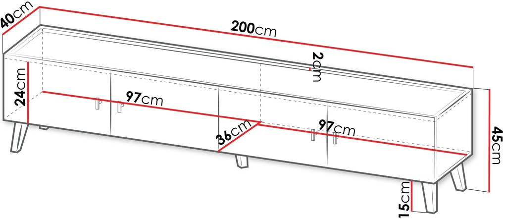 Έπιπλο τηλεόρασης Vurkizo 200 4D
