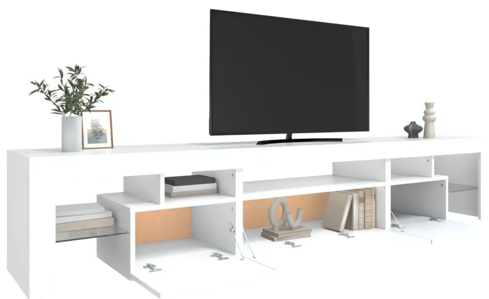 vidaXL Έπιπλο Τηλεόρασης με LED Λευκό 215x36,5x40 εκ.