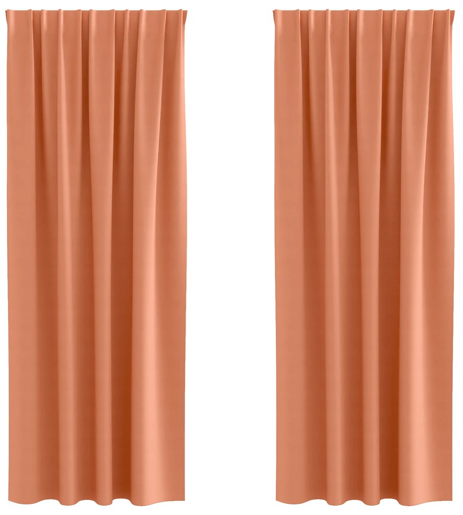 vidaXL Κουρτίνες με κουρτίνες 2 pcs Τερακότα 225 x 140 εκ. Πολυεστέρας