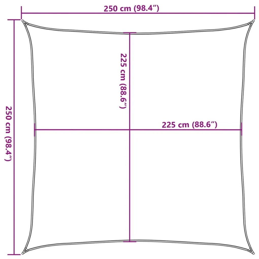 Πανί Σκίασης Πορτοκαλί 2,5 x 2,5 μ. από HDPE 160 γρ./μ² - Πορτοκαλί