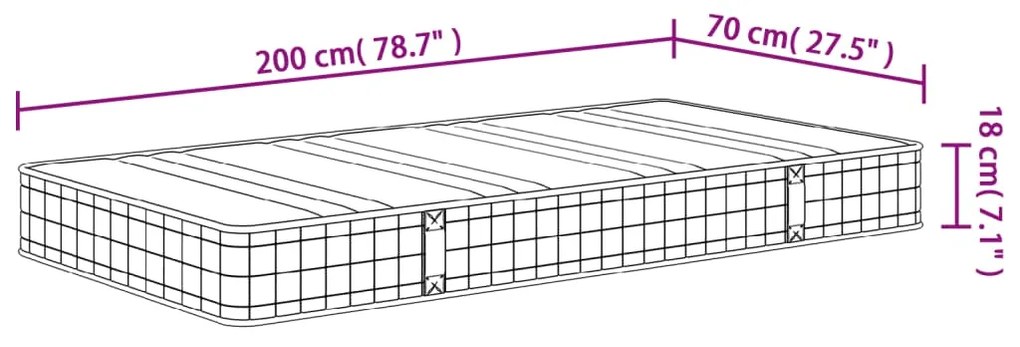 ΣΤΡΩΜΑ ΜΕ BONNELL SPRINGS ΜΕΣΑΙΑ ΣΚΛΗΡΟΤΗΤΑ 70X200 ΕΚ. 372937