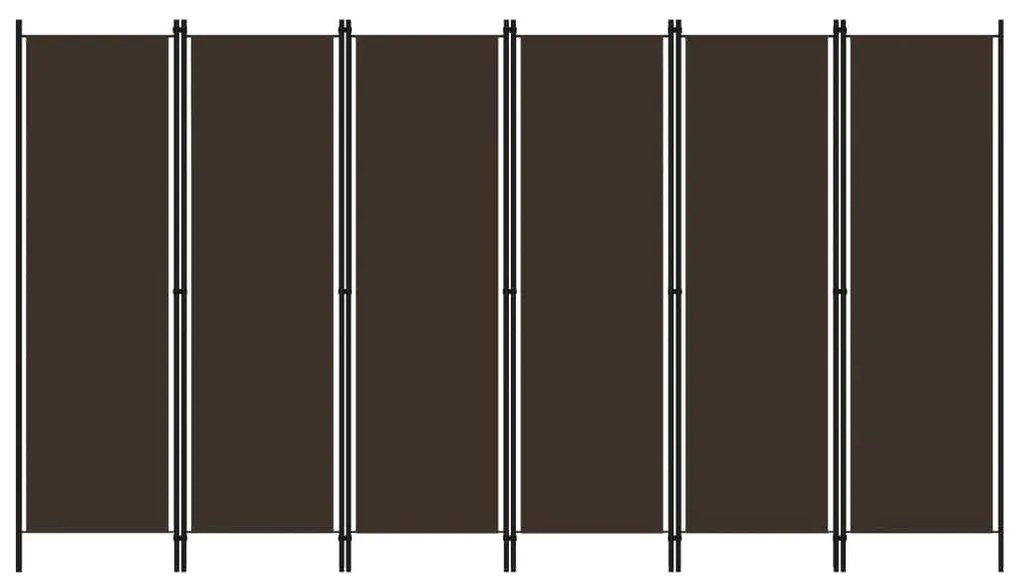 vidaXL Διαχωριστικό Δωματίου με 6 Πάνελ Καφέ 300 x 180 εκ.