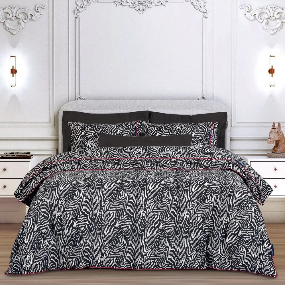 Παπλωματοθήκη 2217 (Σετ 3τμχ) Black-Beige Greenwich Polo Club Υπέρδιπλo 220x240cm Βαμβάκι-Πολυέστερ