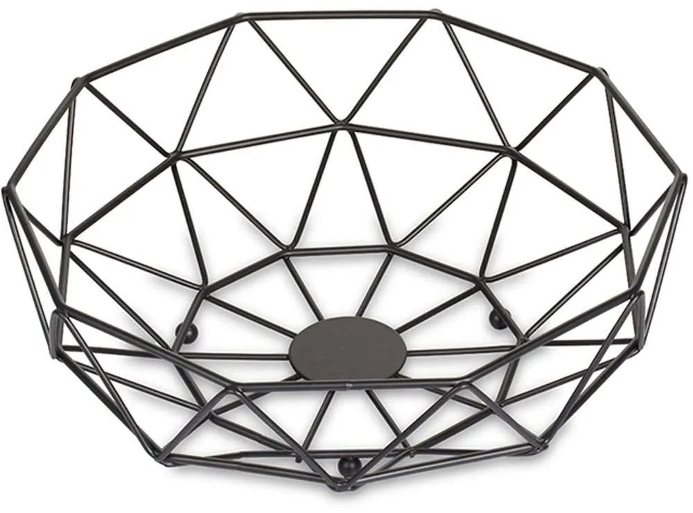 Φρουτιέρα Misty 10-186-029 Φ28x10cm Black Nava Metal