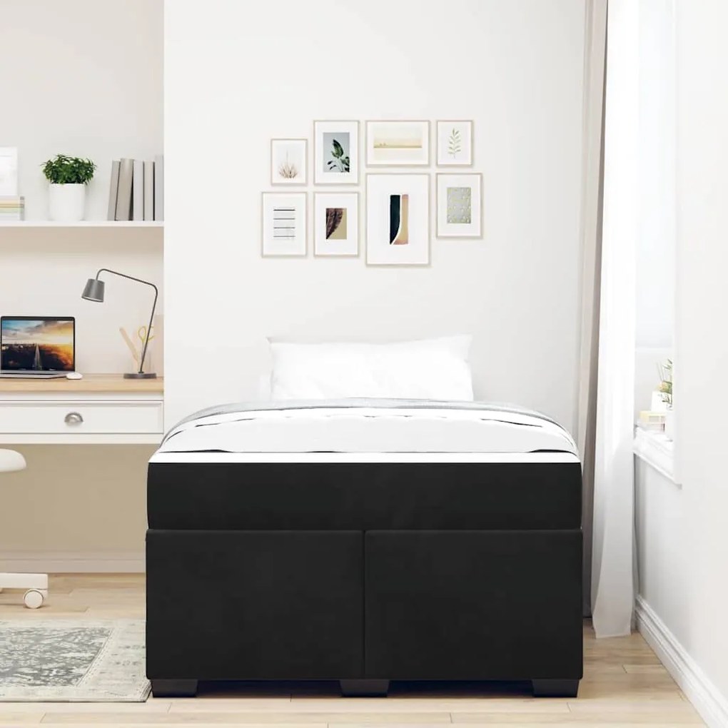 vidaXL Σκελετός κρεβατιού με στρώμα Μαύρο 120 x 200 cm Βελούδο