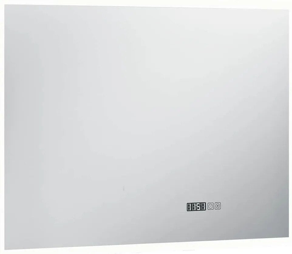 vidaXL Καθρέφτης Μπάνιου με LED/Αισθητήρα Αφής και Οθόνη Ώρας 80x60εκ.