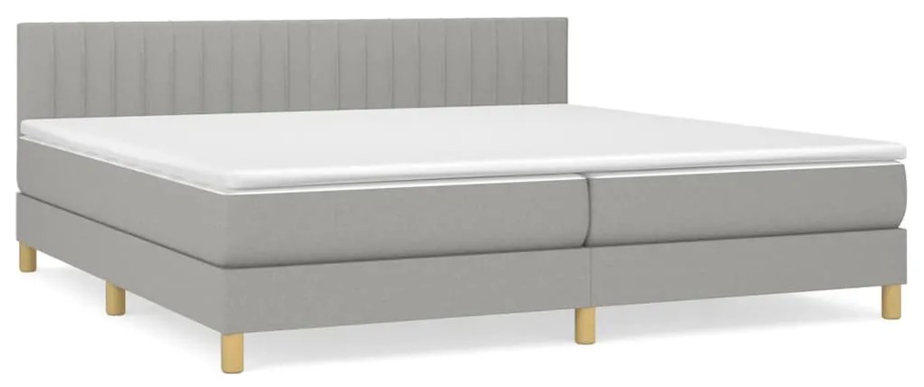 ΚΡΕΒΑΤΙ BOXSPRING ΜΕ ΣΤΡΩΜΑ ΑΝΟΙΧΤΟ ΓΚΡΙ 200X200 ΕΚ. ΥΦΑΣΜΑΤΙΝΟ 3140801