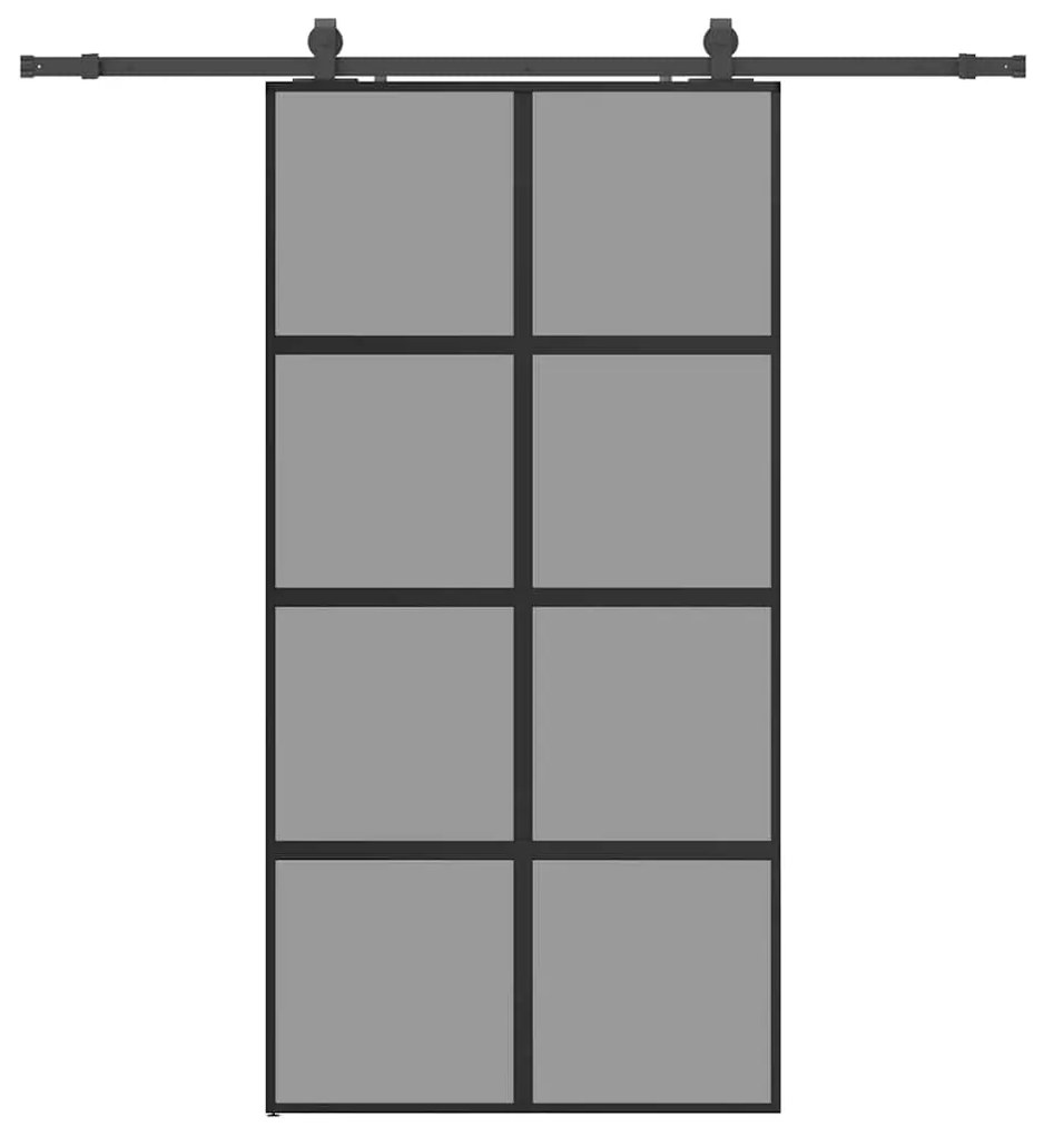 vidaXL Σετ συρόμενης πόρτας με υλικό μαύρο 102,5x205 cm