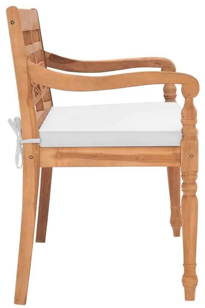 vidaXL Παγκάκι Batavia 120 εκ. από Ξύλο Teak με Μαξιλάρια