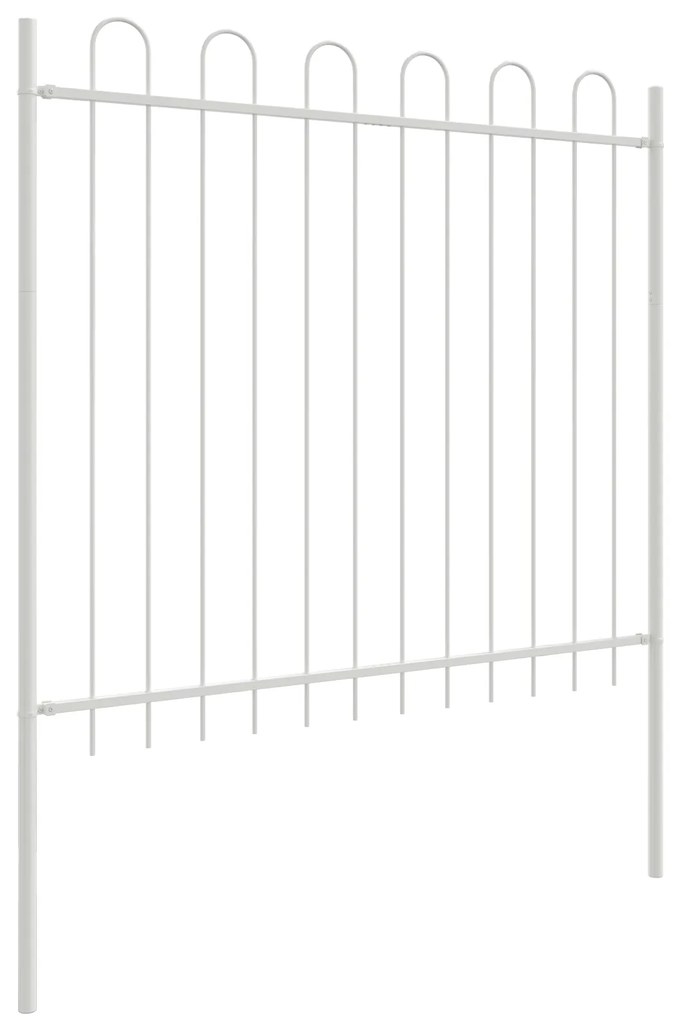vidaXL Κήπος Φράχτης με Στεφάνι Λευκό 3,4x1,5 μ ΜSteel