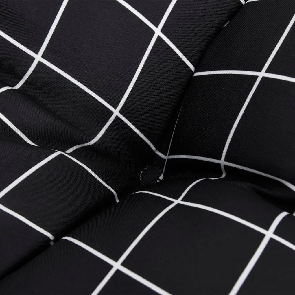 Μαξιλάρι Παλέτας Μαύρο Καρό 80 x 80 x 12 εκ. Υφασμάτινο - Πολύχρωμο