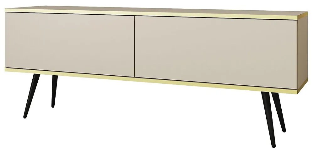 Έπιπλο Τηλεόρασης Oro STV_Bz+BL 135x32x53cm Beige-Black
