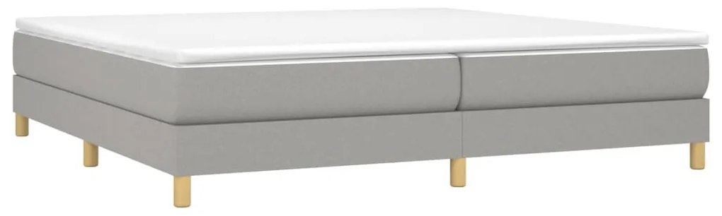 vidaXL Κρεβάτι Boxspring με Στρώμα Ανοιχτό Γκρι 200x200 εκ. Υφασμάτινο