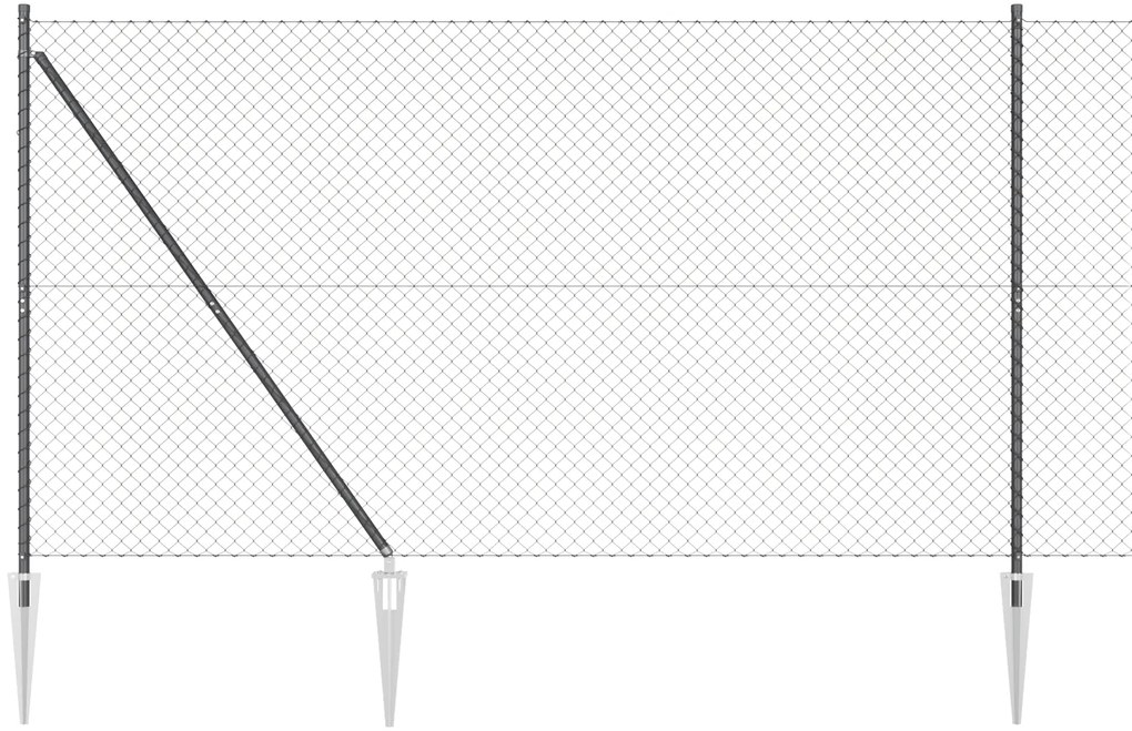 vidaXL Σετ Στύλων Φράχτη Γκρι 1.5 x 10 m