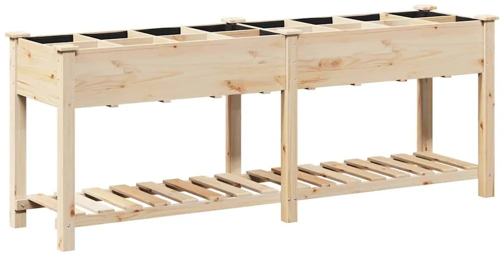 vidaXL Γλάστρα Κήπου Μπεζ 203.5 x 53 x 76.5 εκ Στερεό ξύλο έλατου