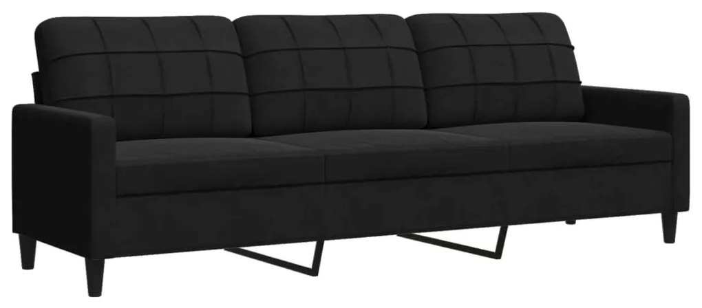 vidaXL Σετ Σαλονιού 4 Τεμ. Μαύρο Βελούδινο με Μαξιλάρια/Στηρίγματα