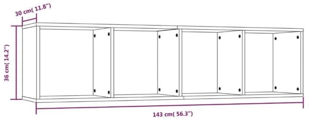 Βιβλιοθήκη/Έπιπλο Τηλεόρασης Καφέ Δρυς 143x30x36 εκ. Επεξ. Ξύλο - Καφέ