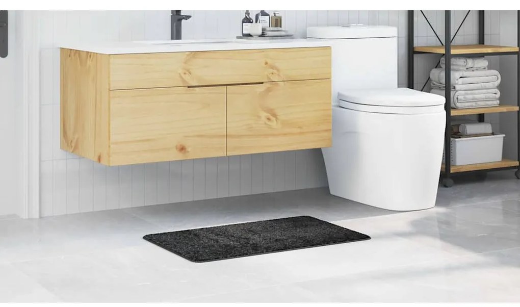 vidaXL Πατάκι μπάνιου Σκούρο γκρι 50 x 80 cm Πολυπροπυλένιο