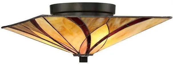 Πλαφονιέρα Φωτιστικό Οροφής 2xE27  Tiffany  Asheville QZ-ASHEVILLE-F Elstead Lighting-QZ-ASHEVILLE-F-Μπρονζέ QZ-ASHEVILLE-F