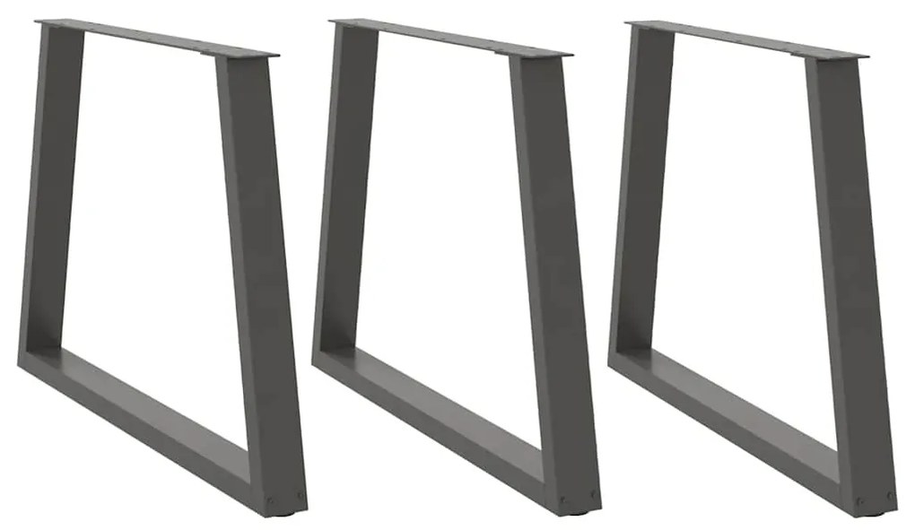vidaXL Πόδια Τραπεζαρίας Σχήματος V 3 τεμ. Ανθρακί 100x(72-73,3) εκ. Ατσάλι