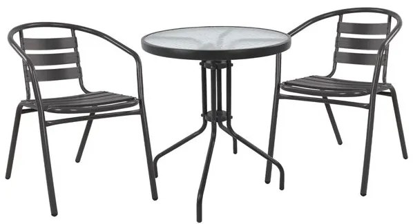 Intrahome ΣΕΤ 3ΤΜΧ ΜΕ ΤΡΑΠΕΖΙ UPINGCASABLANCALTCASABLANCAION Φ60Χ70Υ &amp; ΠΟΛΥΘΡΟΝΕΣ PIVRY-SUR-SEINEIS ΓΚΡΙ ΧΡΩΜΑ intraho-0008349
