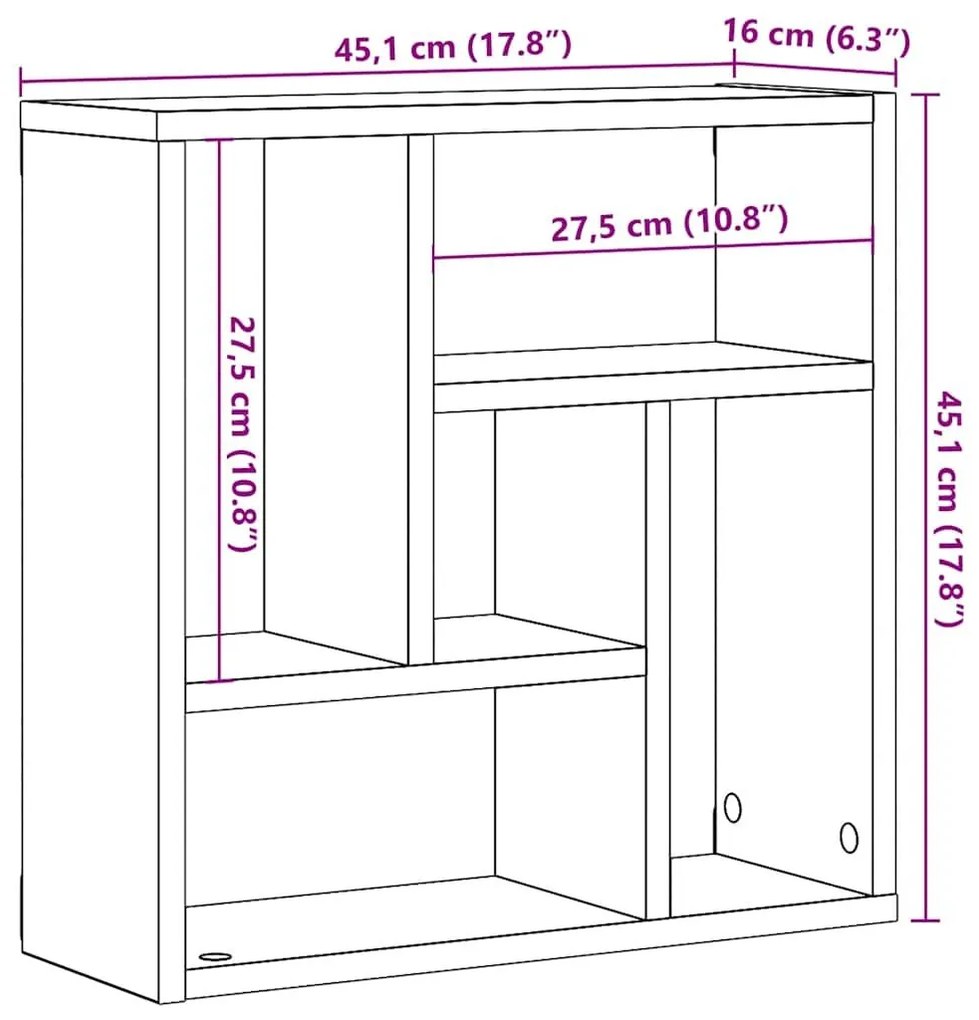 Ράφι Τοίχου για Τεχνίτης Δρυς 45x16x45 εκ. Μοριοσανίδα - Καφέ