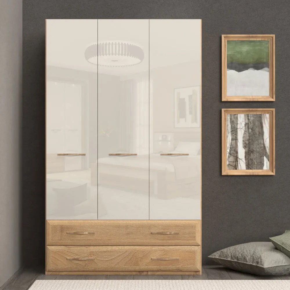 Ντουλάπα τρίφυλλη Giallo 3D2S