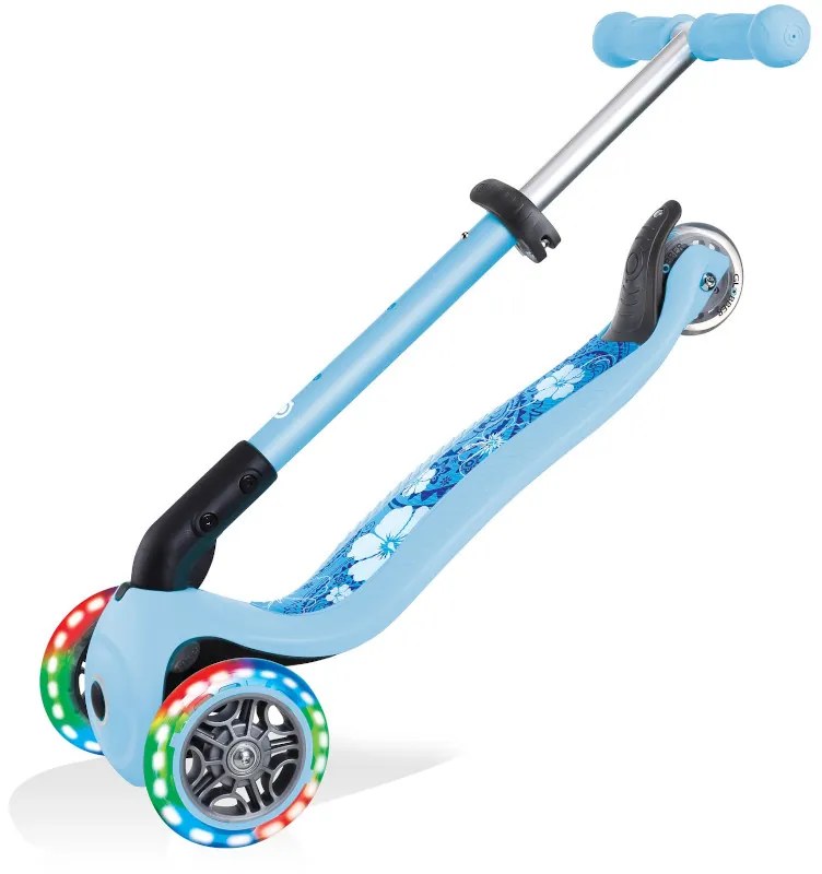 Globber Scooter Junior Foldable Fantasy Lights Flowers Pastel Blue