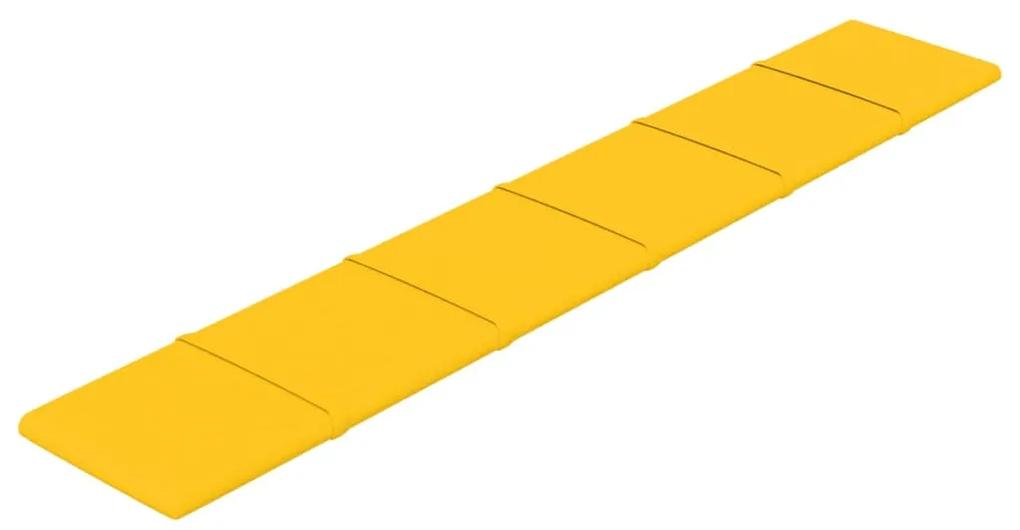vidaXL Πάνελ Τοίχου 12 τεμ. Κίτρινο 90x15 εκ. 1,62 μ² Βελούδινα