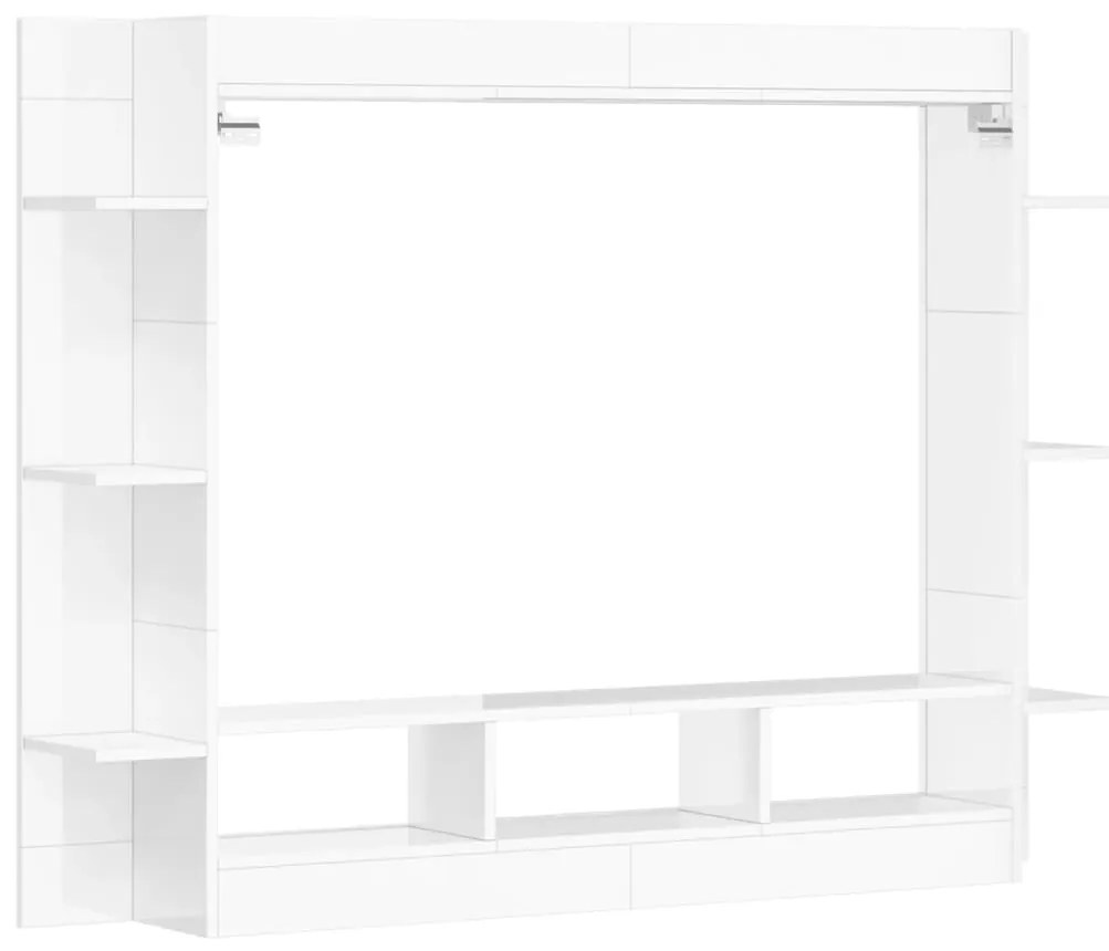 vidaXL Έπιπλο Τηλεόρασης Γυαλ. Λευκό 152x22x113 εκ. Επεξεργασμένο Ξύλο