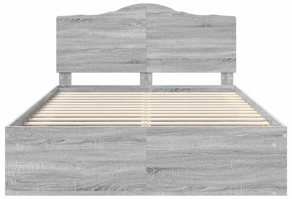 vidaXL Σκελετός Κρεβατιού με κεφαλάρι Γκρίζο Σονομα 140 x 190 cm