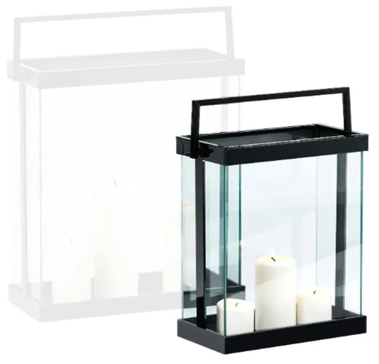 Φανάρι Luxor S 239013 33x15x43cm Black Philippi Stainless Steel