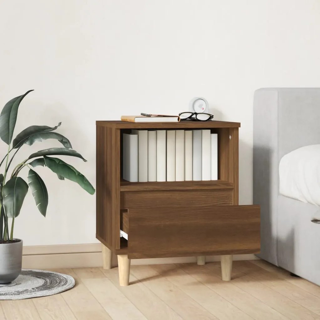 vidaXL Κομοδίνο Καφέ Δρυς 40x35x50 εκ.