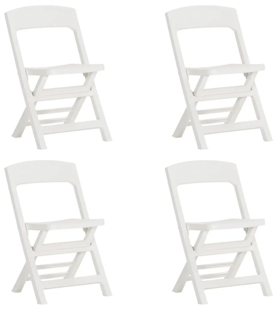 Καρέκλες Κήπου Πτυσσόμενες 4 τεμ. Λευκές από Πολυπροπυλένιο - Λευκό