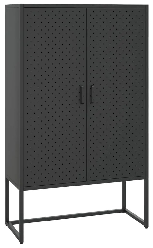 vidaXL Ντουλάπι Μαύρο 80 x 35 x 135 εκ. από Ατσάλι