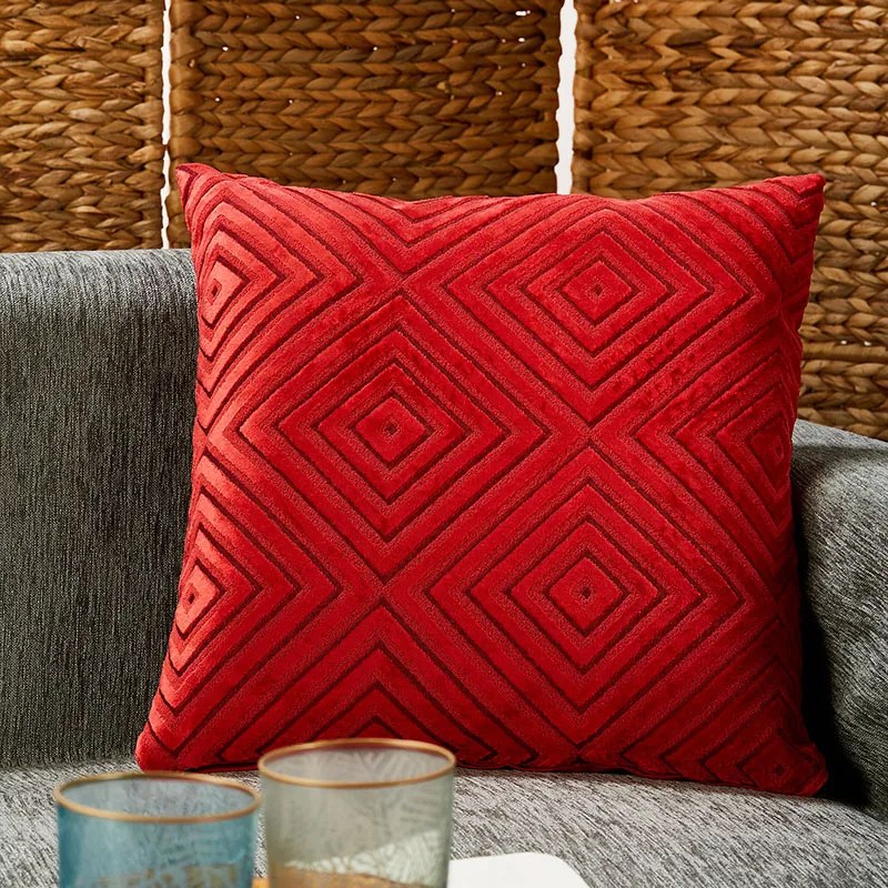 Διακοσμητική Μαξιλαροθήκη Βελουτέ (45x45) Whitegg D096 Red