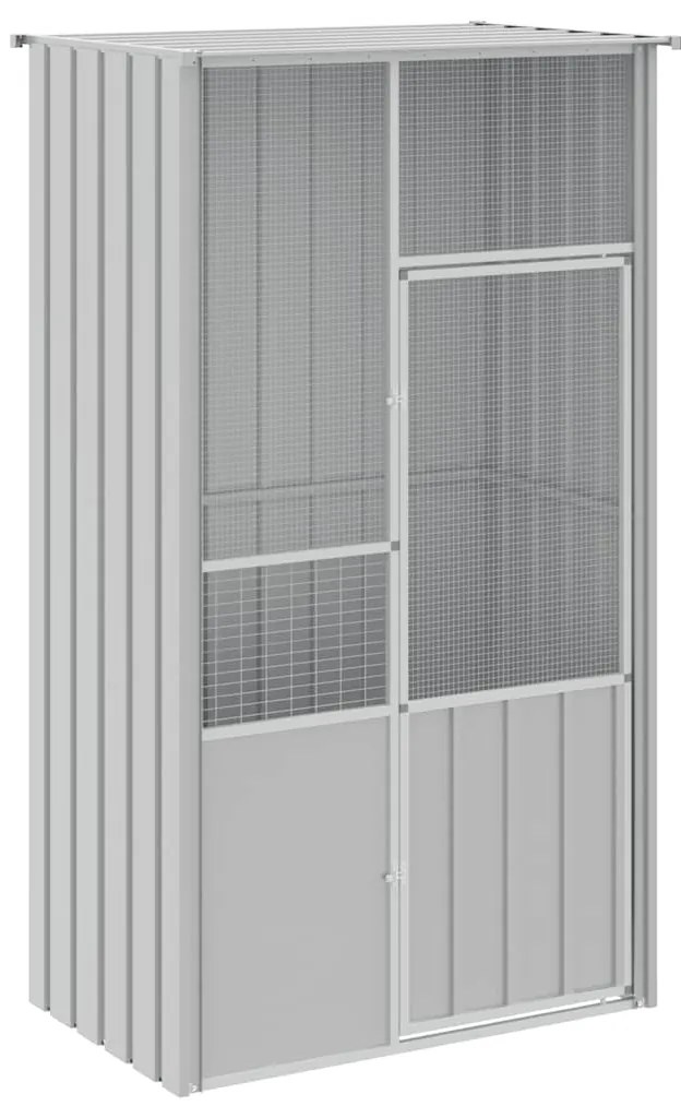 vidaXL Κλουβί Πουλιών Γκρι 115x78x200 εκ. από Γαλβανισμένο Χάλυβα